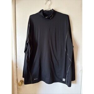 Nike Pro Combat Dri-Fit Long Sleeve Black Fitted Pullover Shirt | Mens XXL